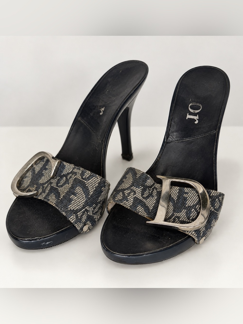 Christian Dior Monogram Heeled Mules